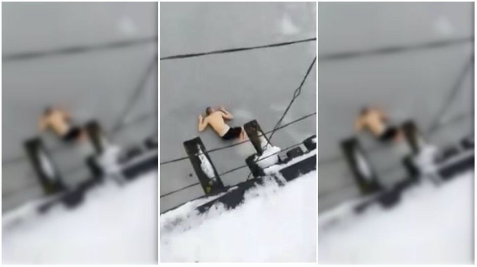 Joven muere al saltar a un río completamente congelado