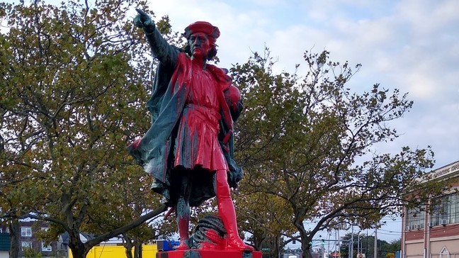 Protestas contra la estatua de Colón en Providence
