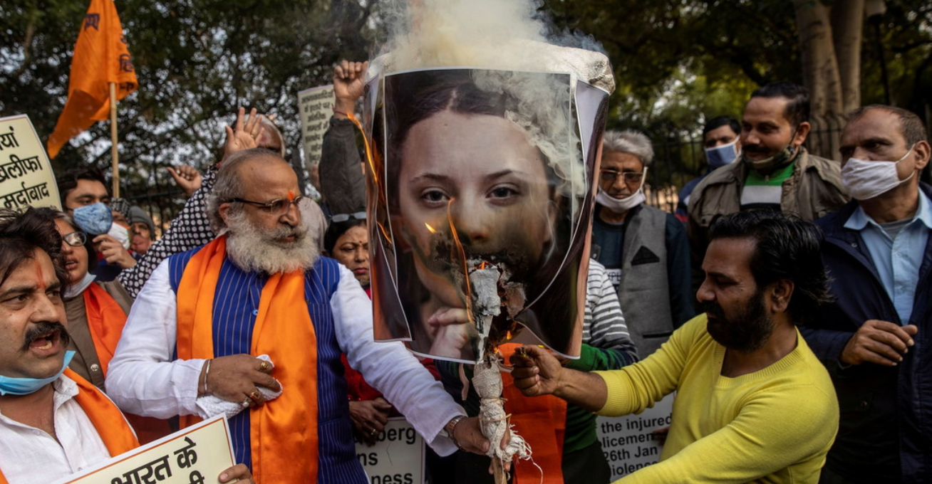 Greta Thunberg y Rihanna terminan ‘en la hoguera’ de activistas indios