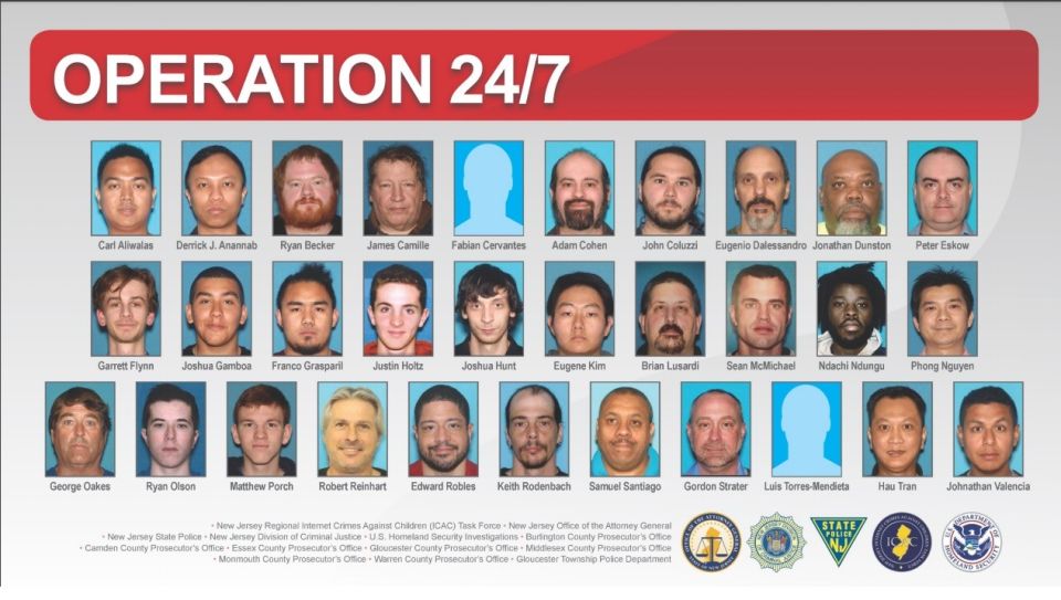 31 hombres detenidos por red de explotación sexual de niños  en NJ