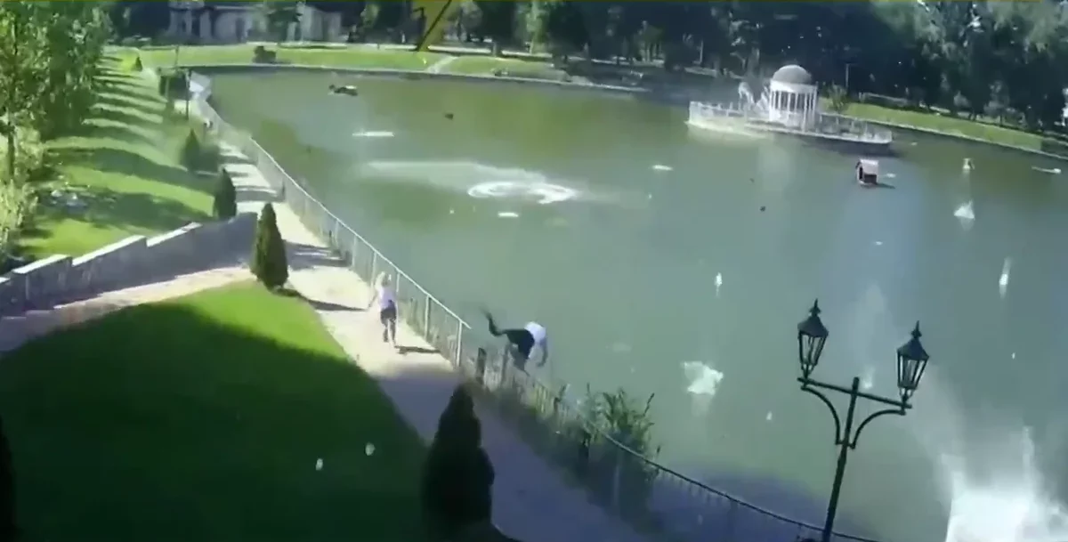 Se registra el momento en el que cae un misil en Ucrania