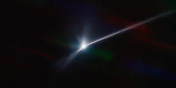 El rastro de escombros del asteroide golpeado tiene más de 10.000 kilómetros de longitud