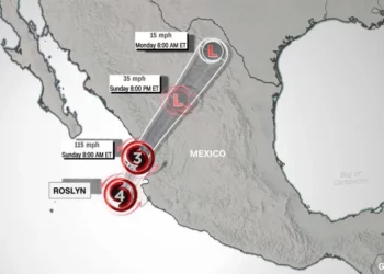 El ciclón tropical Roslyn se debilita a tormenta tropical después de tocar tierra en México