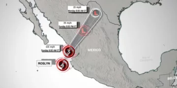 El ciclón tropical Roslyn se debilita a tormenta tropical después de tocar tierra en México