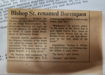 Cambio de nombre a una calle en Providence