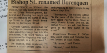 Cambio de nombre a una calle en Providence