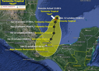 ¿Cuál es la trayectoria de la tormenta tropical Karl, a dónde se dirige y cuándo toca tierra?