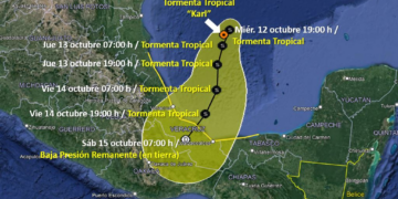 ¿Cuál es la trayectoria de la tormenta tropical Karl, a dónde se dirige y cuándo toca tierra?