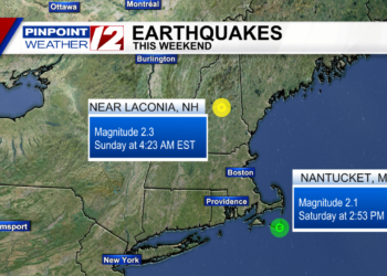 Dos sismos sacuden Nueva Inglaterra este fin de semana