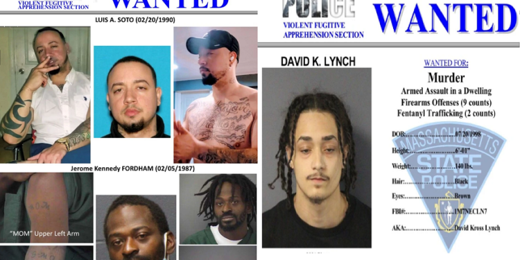 Policía estatal de Mass. añade 3 sospechosos de asesinato a lista de más buscados