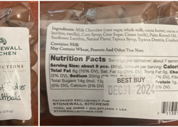 Stonewall Kitchen retira del mercado las Maltballs de mantequilla de cacahuete por alérgenos no declarados