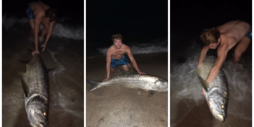 Un hombre logra una captura poco común en Cape Cod